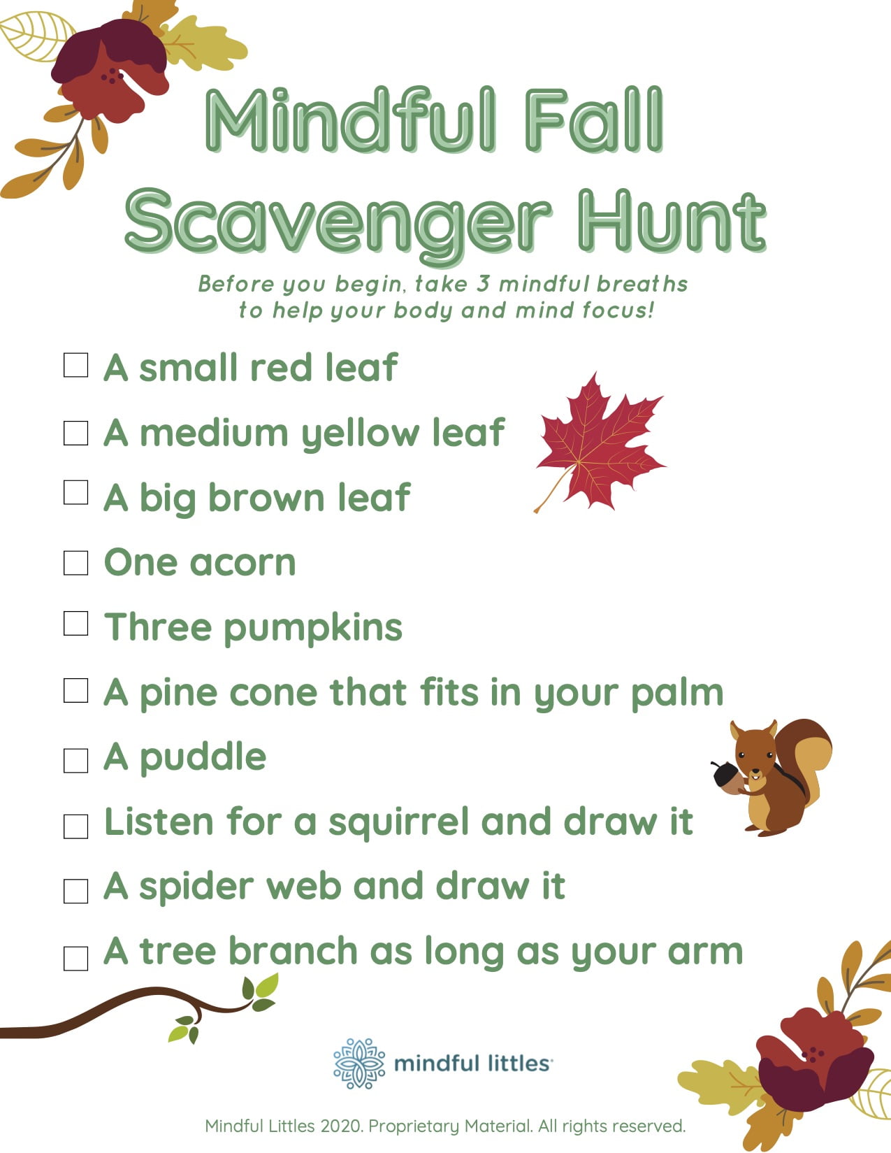 Fall Scavenger Hunt Makes Great Nature Break - Mindful Littles