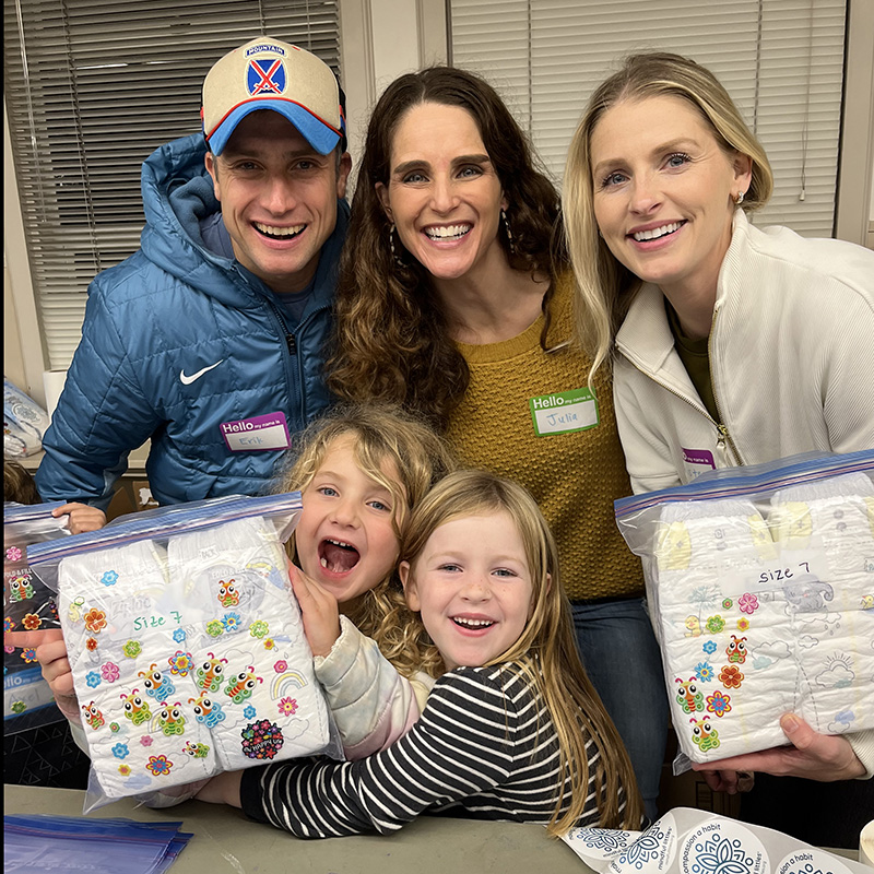 Family participating in Mindful Service Learning